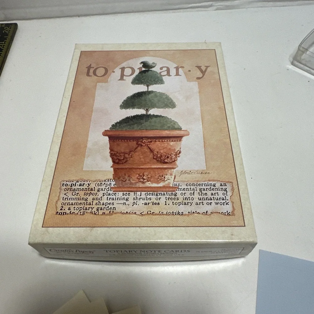 Postcard lot. 4- Topiary Cards‎ / Envelopes And 4 Café Malt 4 Cards / Envelopes
